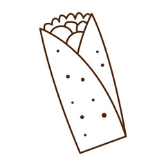Illustration outline of a Wrapped Burrito outline