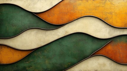 Abstract wavy layered background with earthy colors