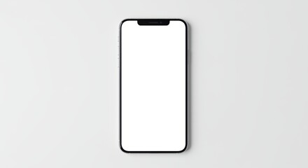 A sleek smartphone showcases a modern design with a large, blank screen, ideal for app mockups or digital advertising. Perfect for tech promotions and product displays.