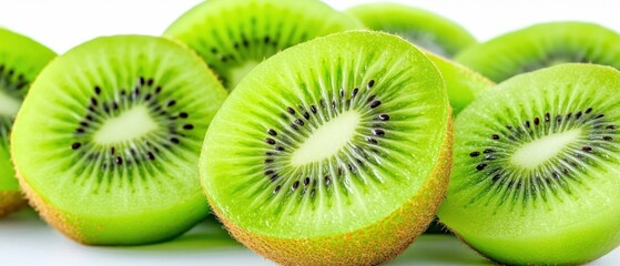 Fototapeta premium Juicy Kiwi Slices: A Refreshing Burst of Flavor
