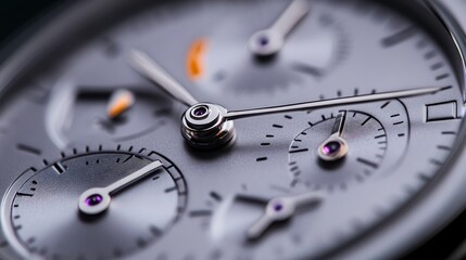 Close-up of a Chronograph Watch:  A Detailed View of Precision Engineering