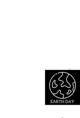 Earth day icon vector on black background,earth day icon line drawing vector,earth day stock vector,earth day design vector illustration for logo,poster and banner