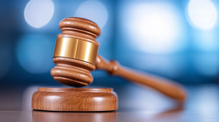 Wooden Gavel on a Sound Block