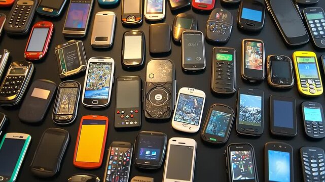 A Collection of Vintage and Modern Mobile Phones: A Retrospective on Mobile Phone Evolution