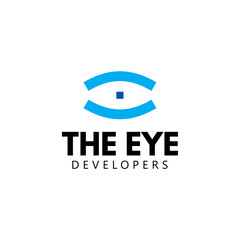 The Eye development technology logo design editable business brand identity vector image download 