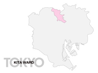 東京都北区の位置地図 区境無し 01