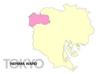 東京都練馬区の位置地図 区境無し 03