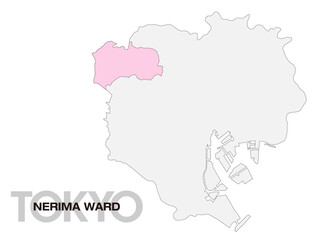 東京都練馬区の位置地図 区境無し 01