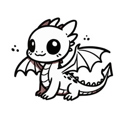 Cute dragon with a mischievous expression, great for story illustrations.