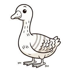 Simple line-art goose design, perfect for coloring pages and crafts.