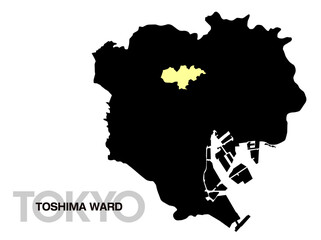 東京都豊島区の位置地図 区境無し 03