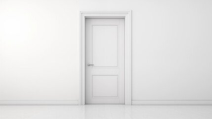 White Interior Door in Minimalist Room
