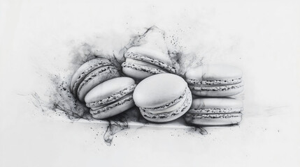 Elegant Monochrome Macarons Sweet Fine Art Studio Life

