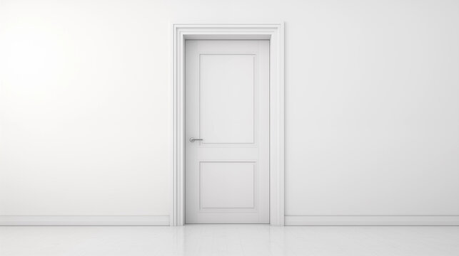 White Interior Door in Minimalist Room