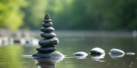 Obraz premium zen stones in water