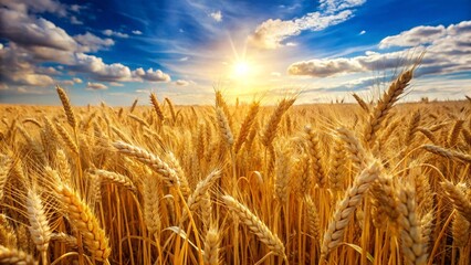 wheat field and blue sky