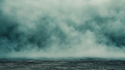 Thick Rolling Fog Over Dark Waters Evoking an Air of Mystery and Intrigue in Nature