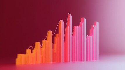 Eye-Catching Vibrant Bar Graph with Gradients Illustrating Dynamic Market Trends in a Modern Financial Environment