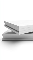 Stacked Blank Paper Sheets on Light Background for Mockup, Designs, and Background Use
