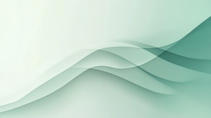Soft Abstract Waves in Light Green Tones for Elegant Backgrounds and Minimalist Designs
