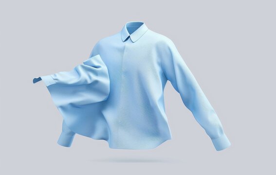 A light blue shirt with long sleeves. AI.