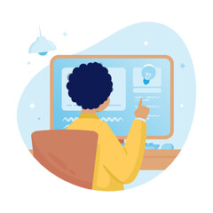 Online course education virtual learning vector illustration