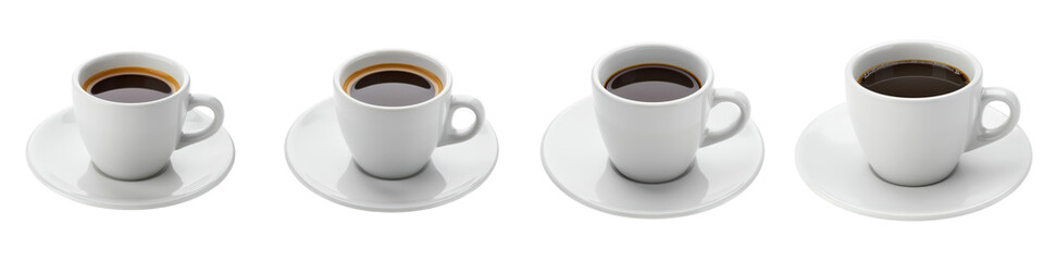 Set of White Demitasse Cup with Espresso
