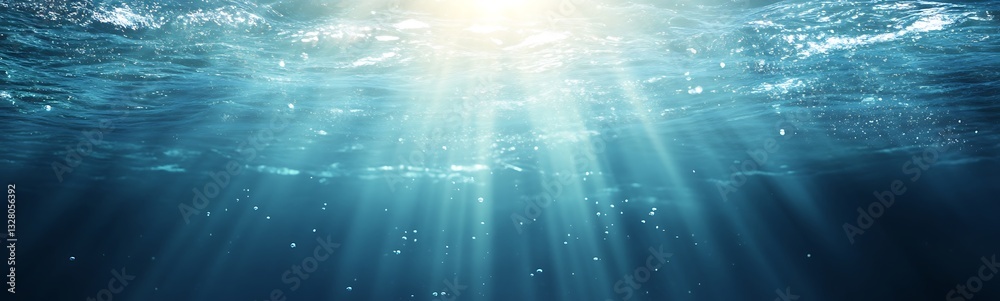 Leinwandbilder underwater scene with sunlight filtering through water, creating a serene and tranquil atmosphere.