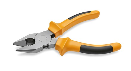 Fototapeta premium Isolated Yellow and Black Handyman Pliers on White Background for Crafting