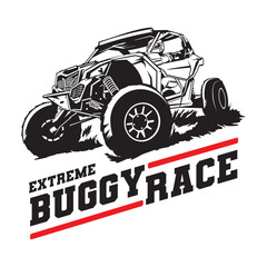 ATV Buggy car adventure vector illustration, perfect for t shirt design and Buggy Rental logo