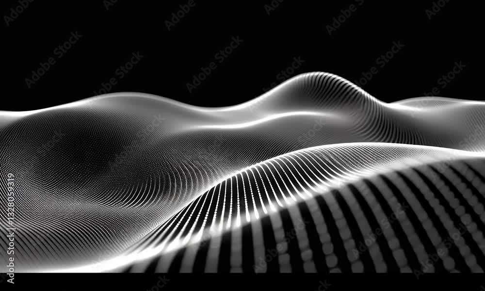 Poster Abstract data waves in dark background