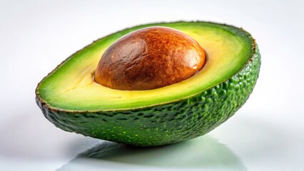 Fresh Avocado on Transparent Background, Perfectly Positioned Using Rule of Thirds for Culinary and Healthy Eating Stock Photo
