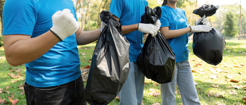Community Cleanup and Environmental Awareness. Volunteers actively participating in a litter collection exercise.