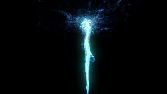 Big blue particle sky beam VFX element - 4K Pro Res with mask pass, 60 fps