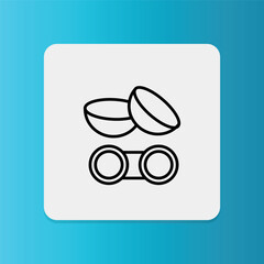 Contact Lenses icon. Editable stroke. Vector illustration.	
