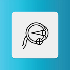 Farsighted icon. Editable stroke. Vector illustration.	
