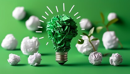 Innovative green ideas for sustainability nature digital art eco-friendly close-up creativity in environmental solutions