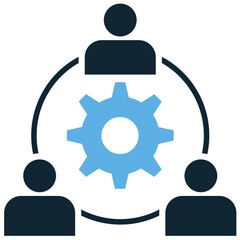 collaboration network icon vector symbolizing teamwork, shared ideas, and digital connection. Great for business, professional, and social media projects.