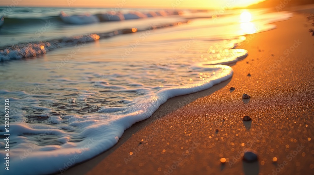 Aufkleber the ocean waves are crashing onto the shore, creating a beautiful