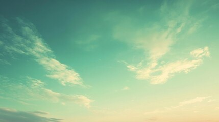 Obraz premium Soft Pastel Sky With Wispy Clouds