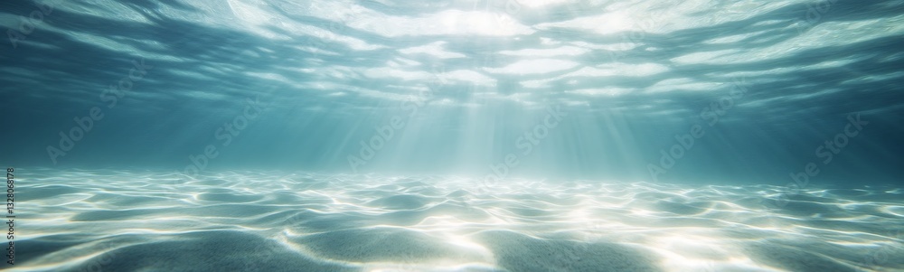 Leinwandbilder underwater scene with sunlight filtering through the water, creating a serene and tranquil atmospher