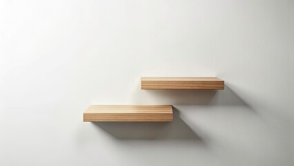 Fototapeta premium Eco-Friendly Step Platform | Sustainable Wooden Rise | Product Photography Flat Lay