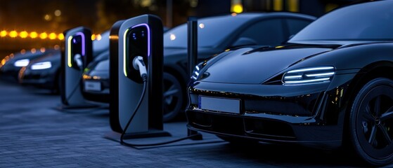 Electric Vehicles Charging at Night