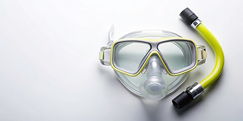 Futuristic Snorkel Gear Night Photography Flat Lay - Modern Diving Equipment Product Shot