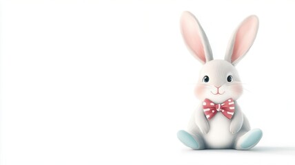 Cute cartoon rabbit sitting with a cheerful expression, perfect for Easter or children-themed design projects.