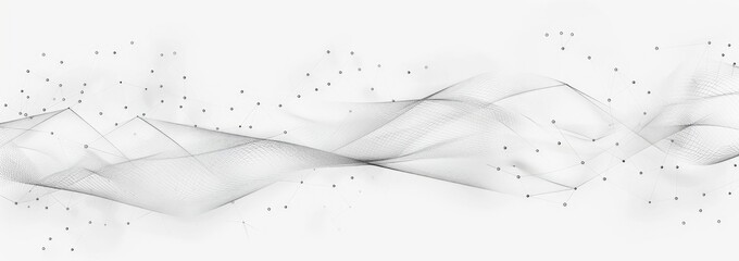Abstract Big Data Technology Concept with Low-Poly Mesh Waves on White Background