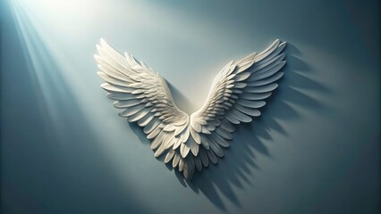 Obraz premium High-Angle Portrait of Thunbergia Wings Silhouette on Solid Color Backdrop for Clean and Clinical Design Elements with Copy Space