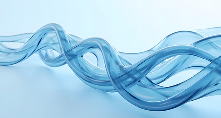 Abstract flowing blue translucent waves with a soft glow