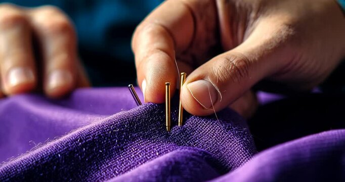 Three Nails on Purple Cloth
