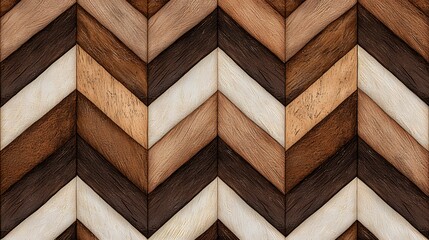 Abstract Brown Beige White Chevron Pattern Texture